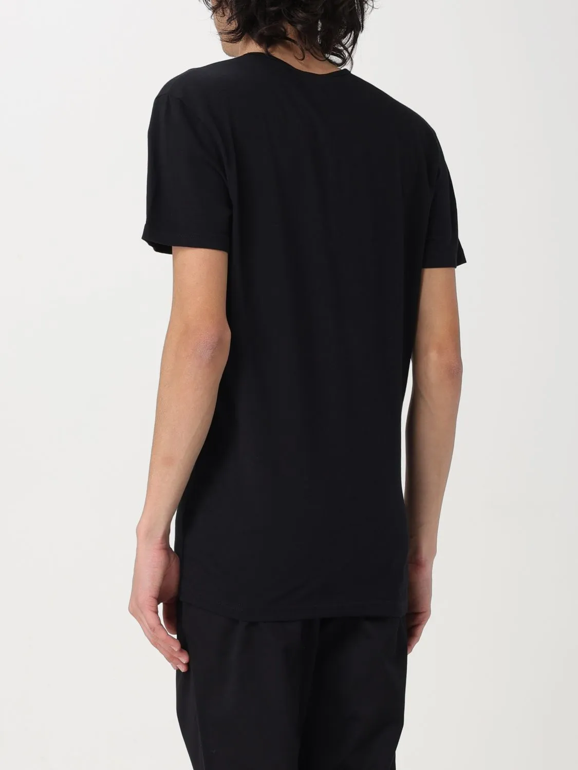 VERSACE  |Crew Neck Plain Cotton Short Sleeves Logo Luxury