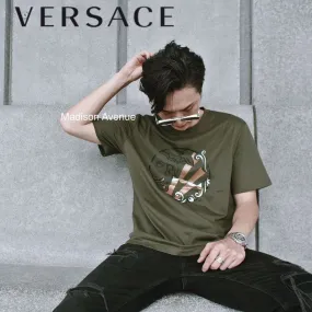 VERSACE  |Street Style Logo Luxury T-Shirts