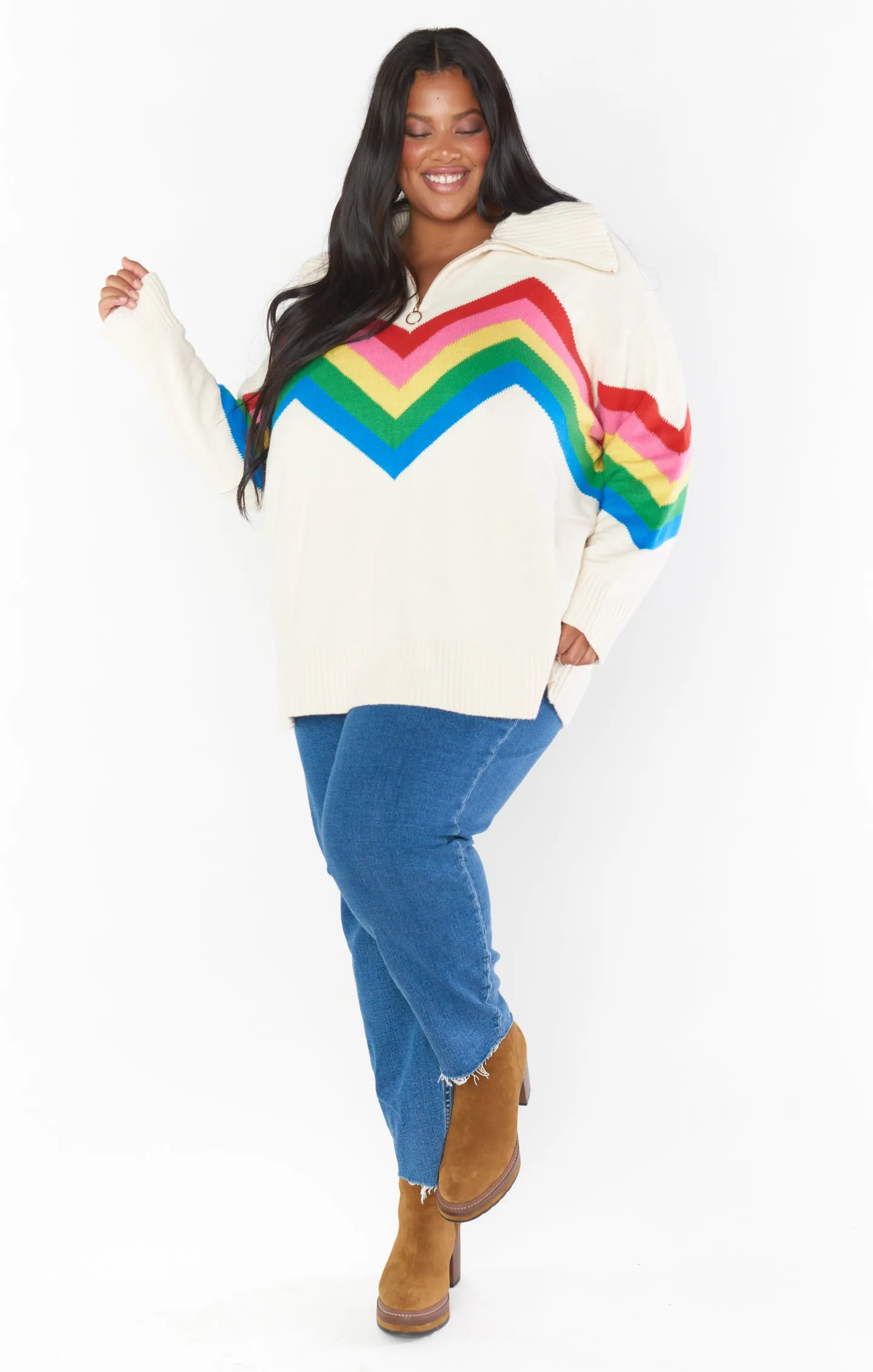 Weston Half Zip Pullover ~ Rainbow Slope Knit