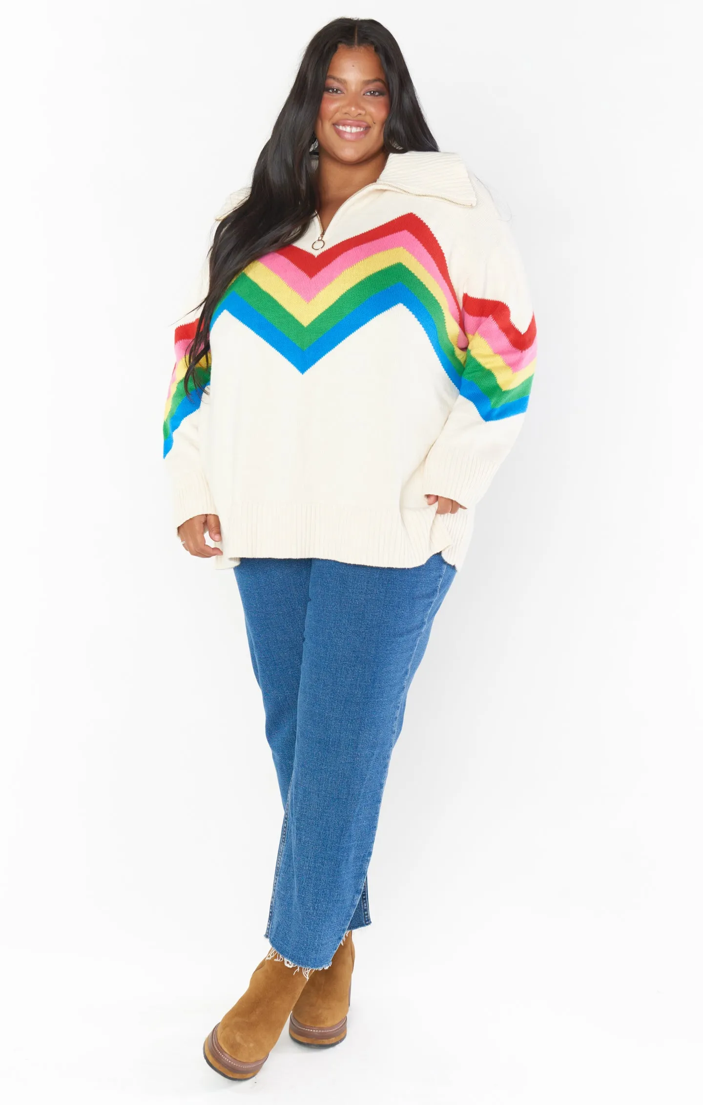 Weston Half Zip Pullover ~ Rainbow Slope Knit