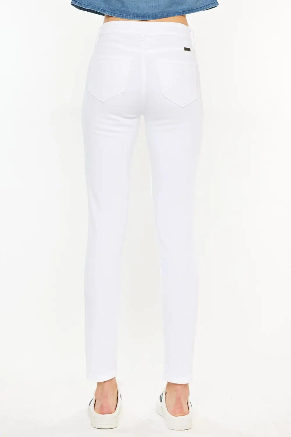 White High Rise Ankle Skinny Jeans