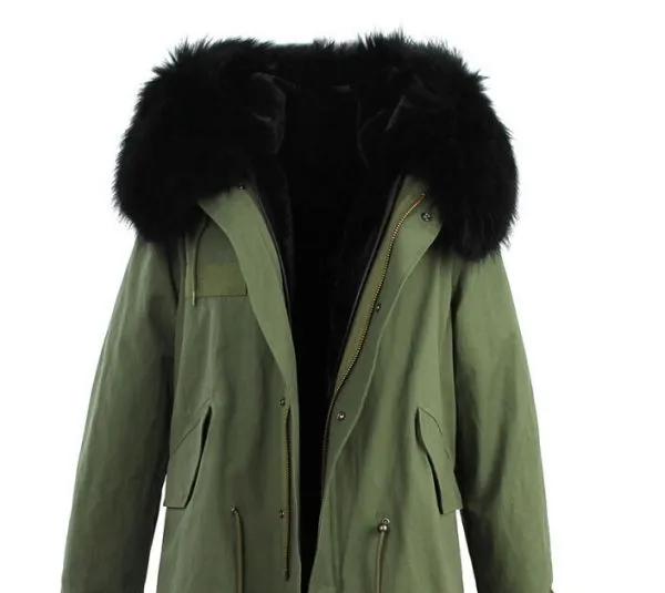 Women's winter jacket with removable fur hood and hood