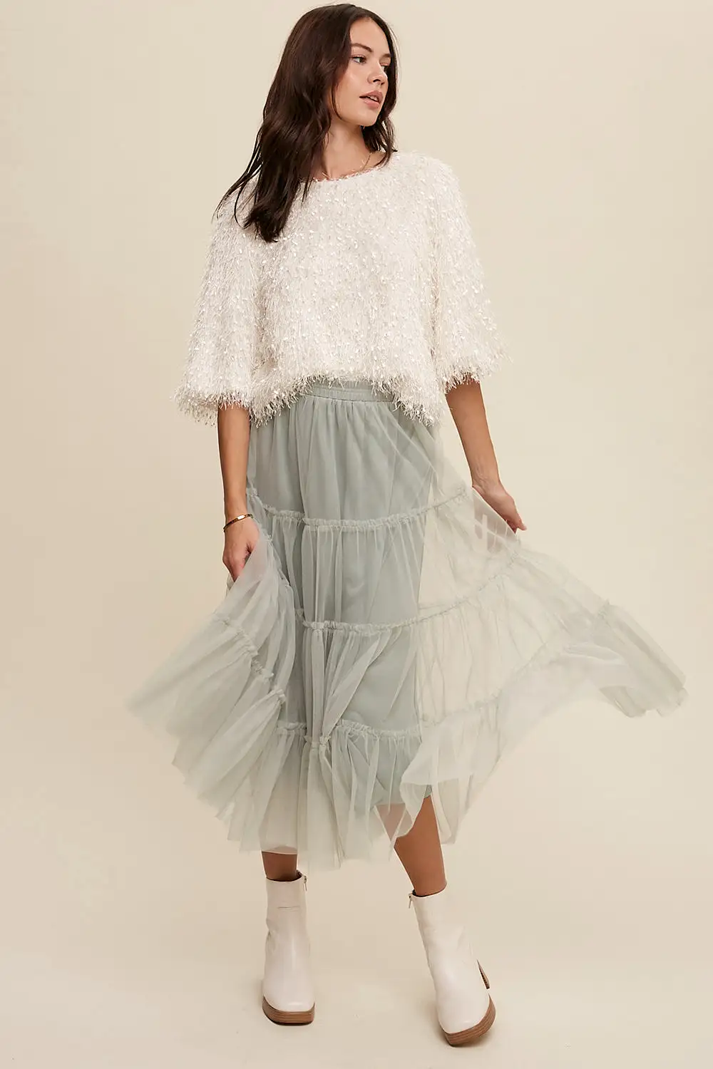 Your Favorite Tiered Mesh Flouncy Skirt