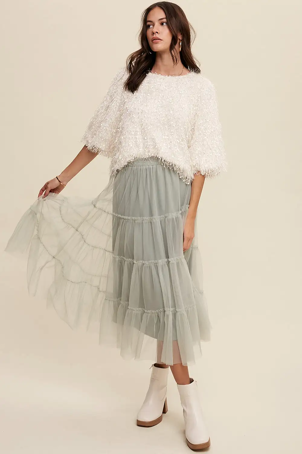 Your Favorite Tiered Mesh Flouncy Skirt