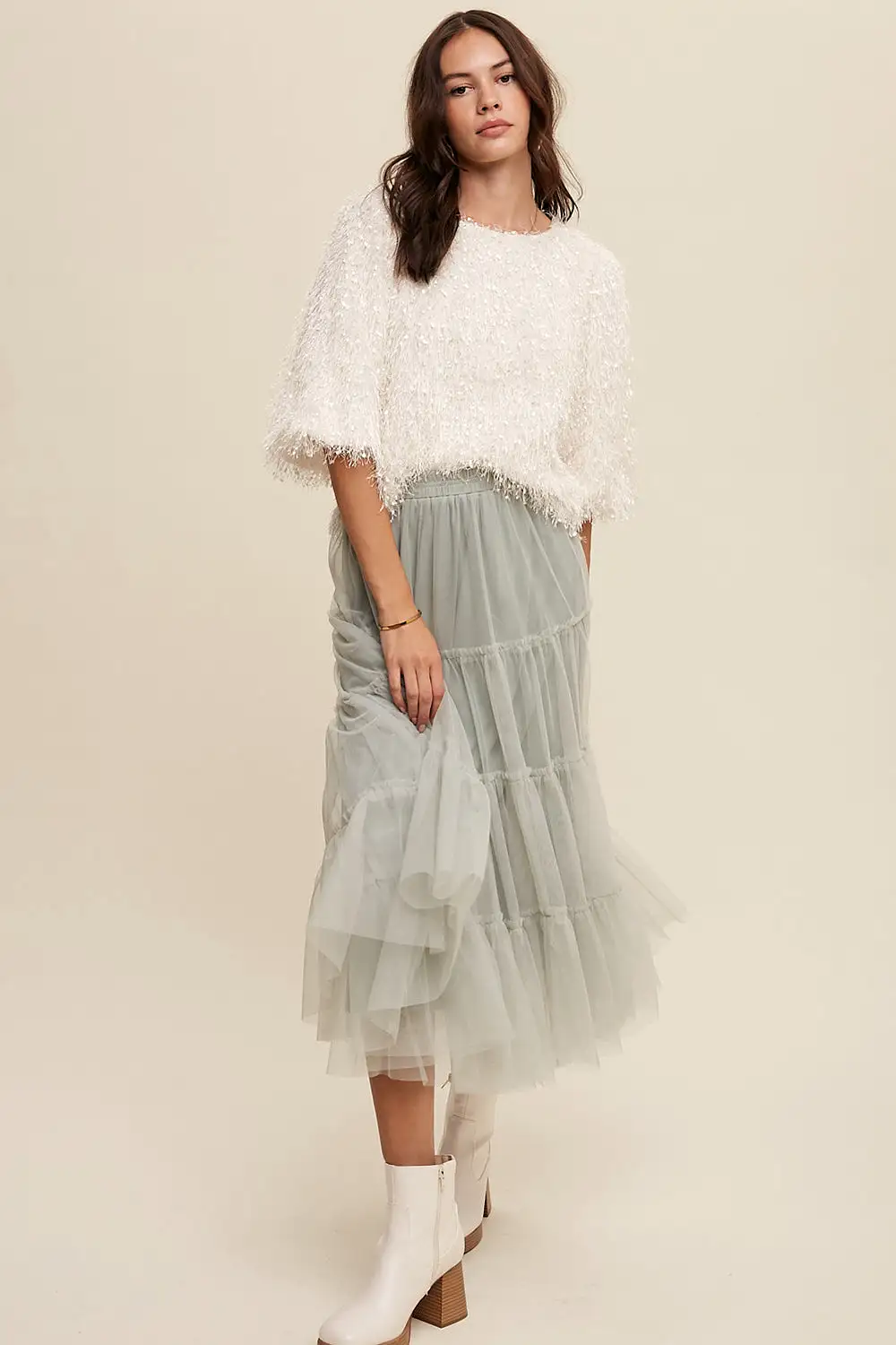 Your Favorite Tiered Mesh Flouncy Skirt