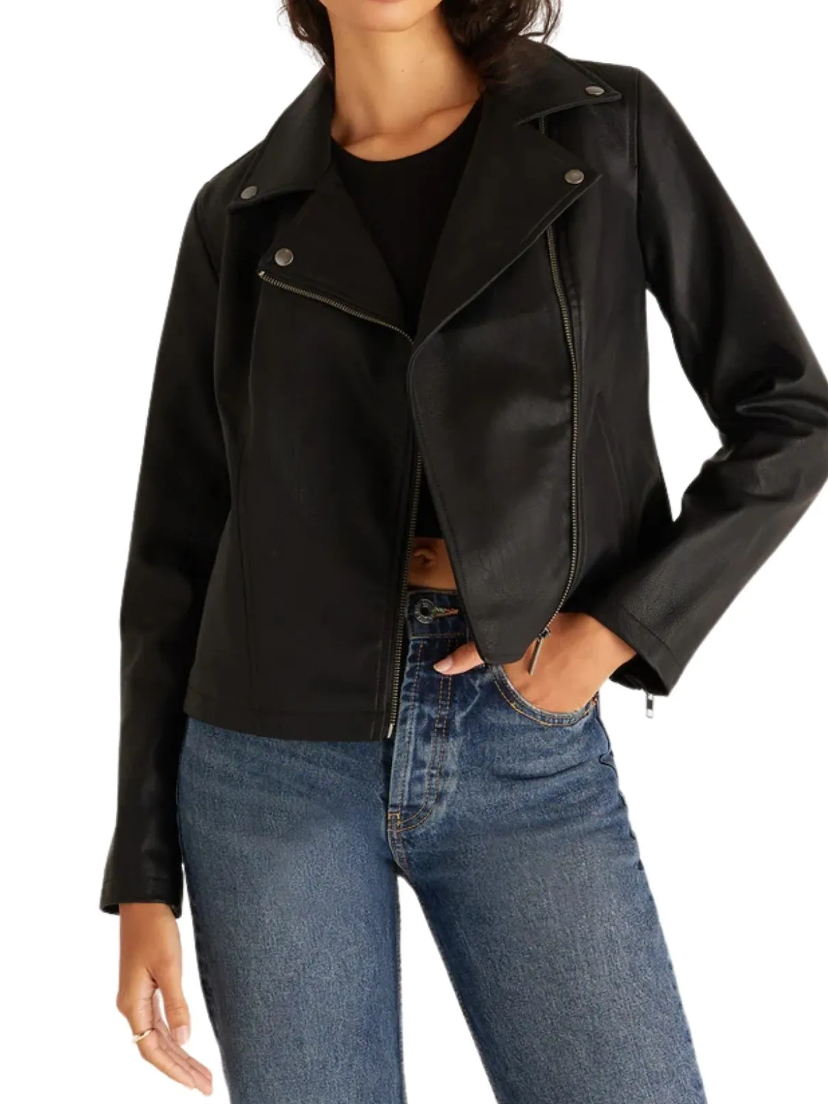 Z Supply Trina Moto Jacket in Black